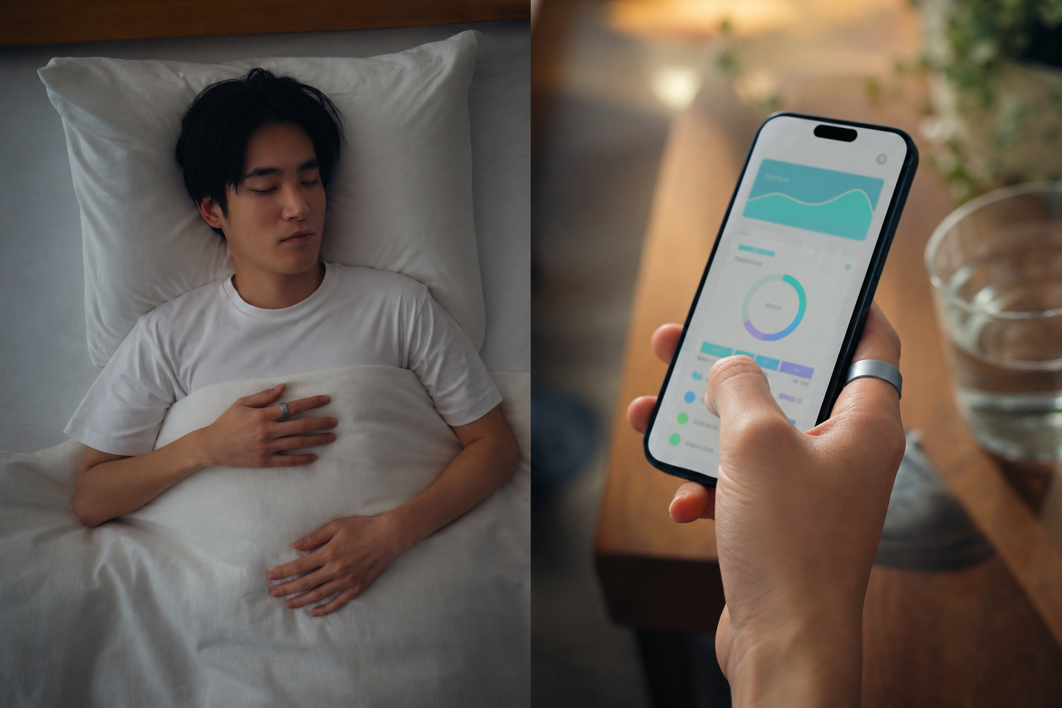 睡眠計測と朝のデータ確認のイメージ