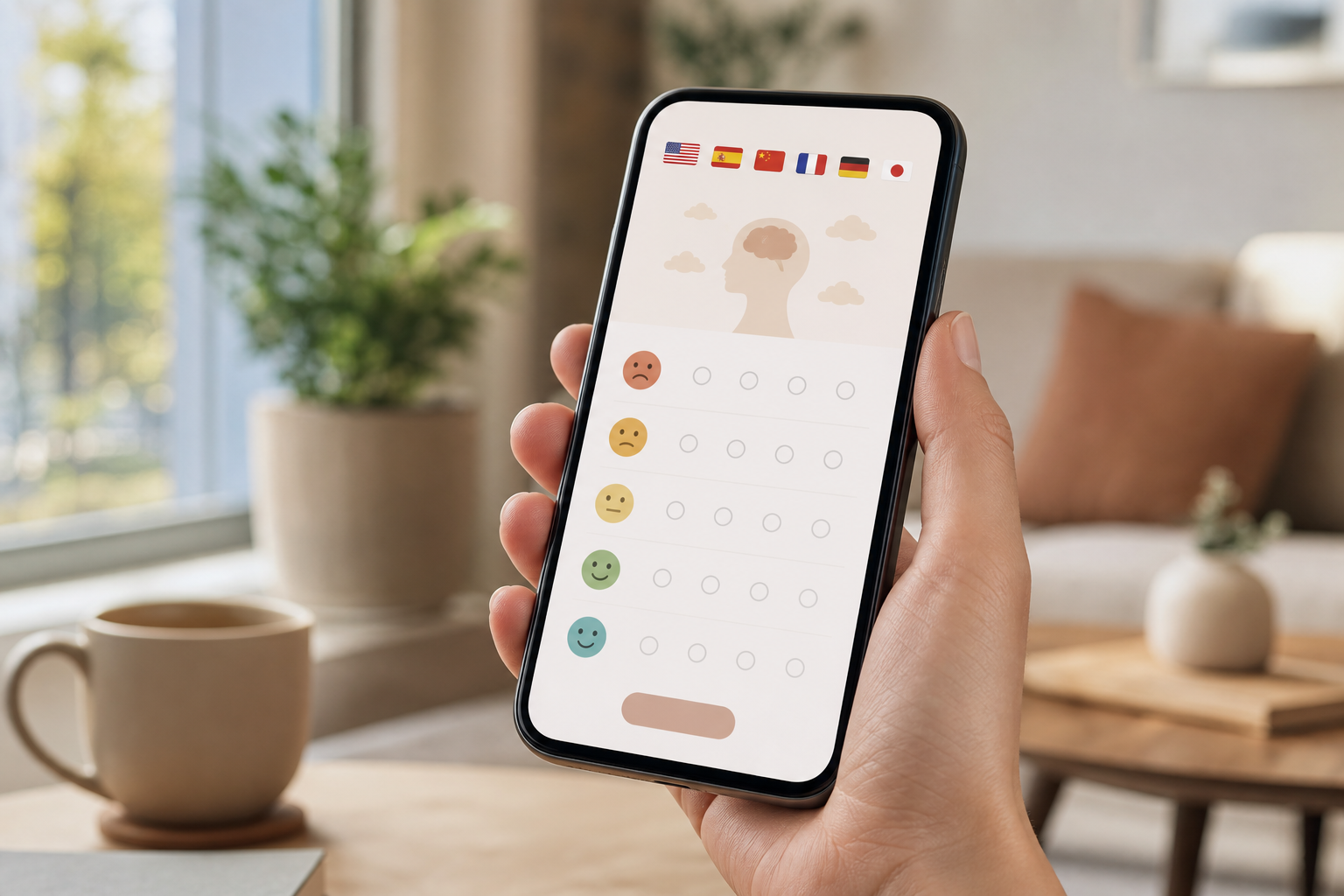 13言語対応のストレスチェック画面イメージ