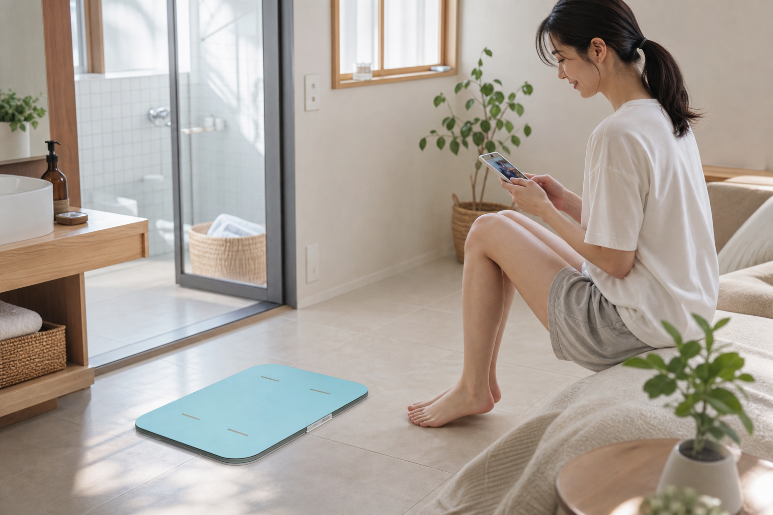 食事記録と体重グラフが別々に存在している様子