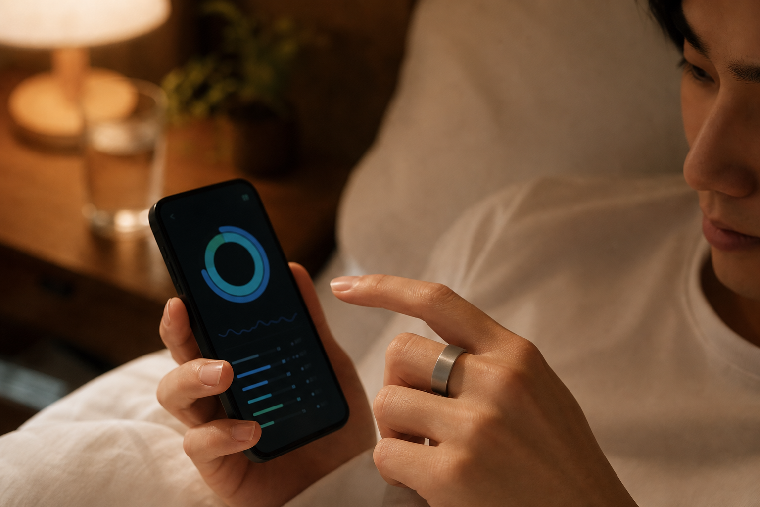 スマートリングと睡眠スコアのデータ画面