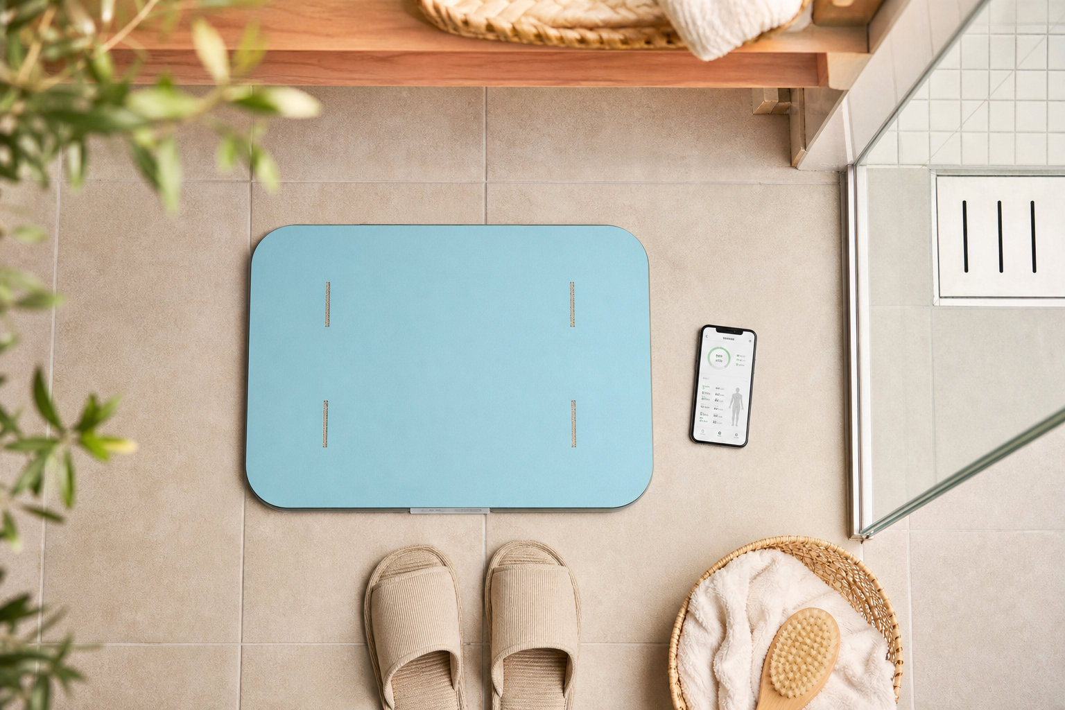 スマートバスマットと健康データの連携イメージ