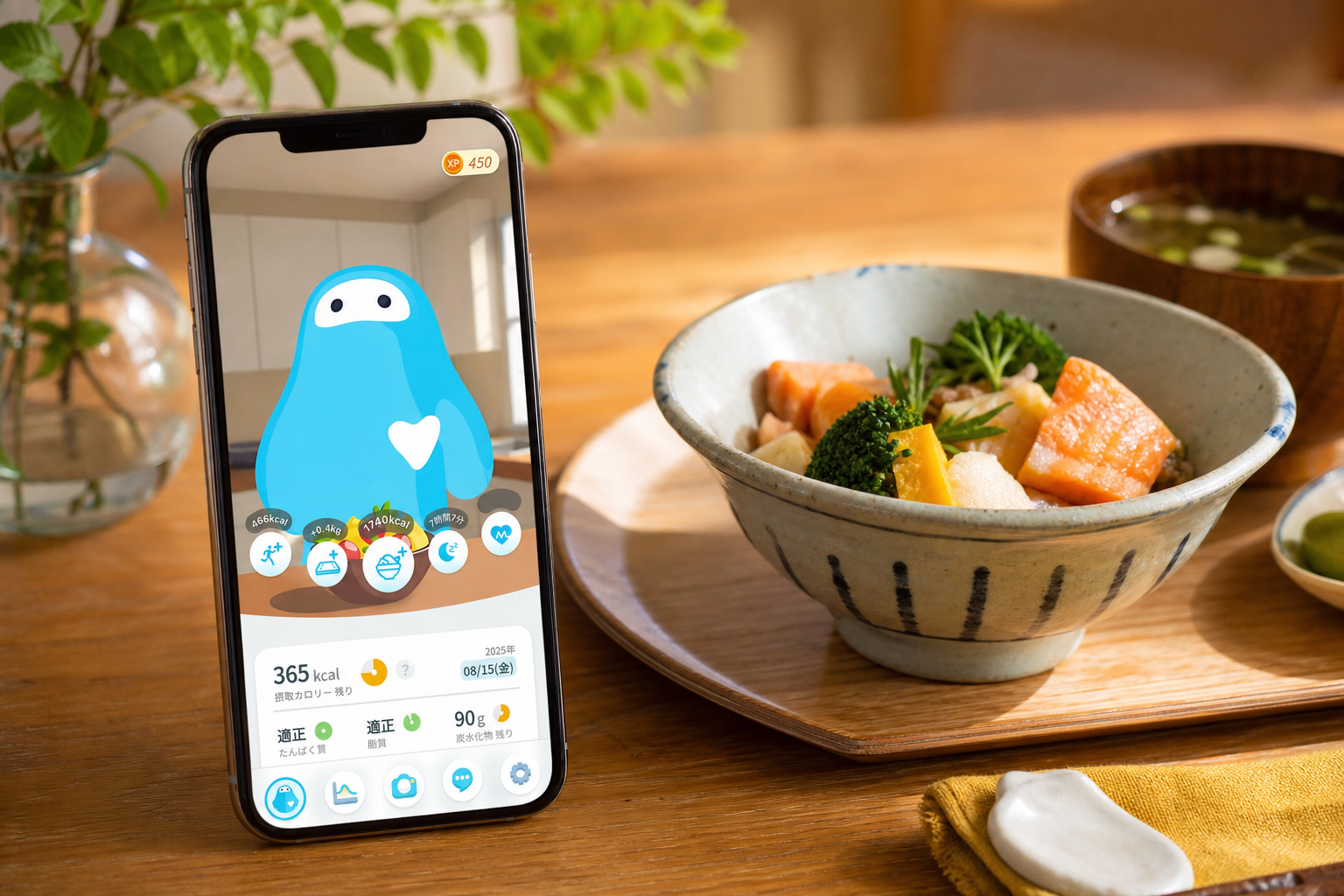 ウェリーでの食事記録・栄養解析の画面イメージ