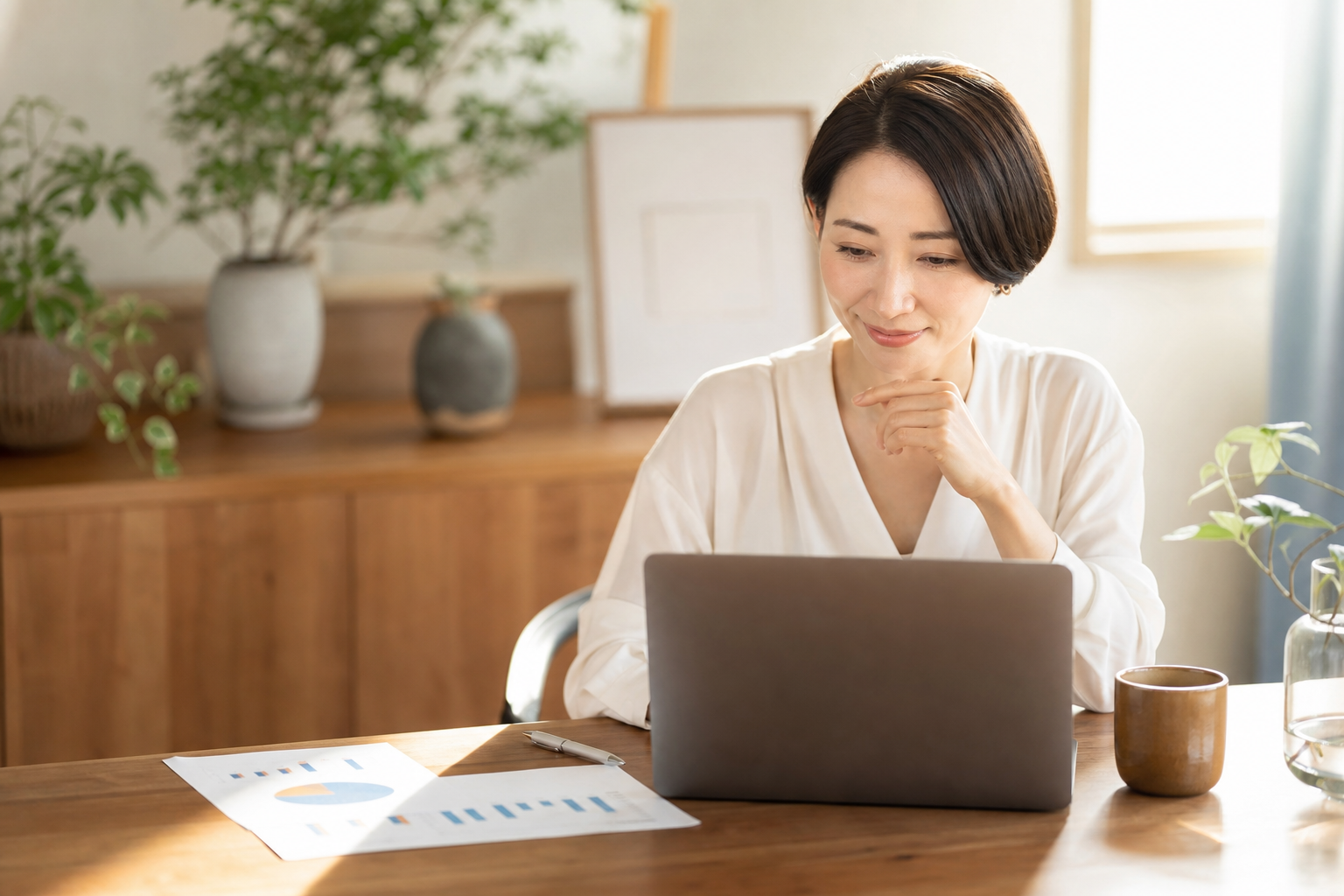 人事担当者が健康経営データを確認している様子