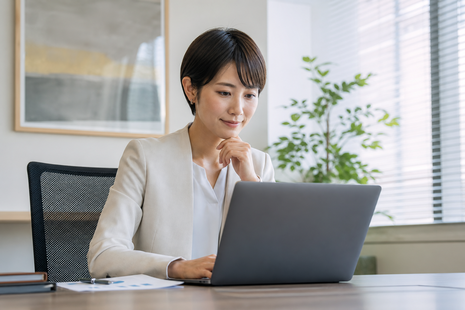 人事担当者が健康経営データを確認している様子