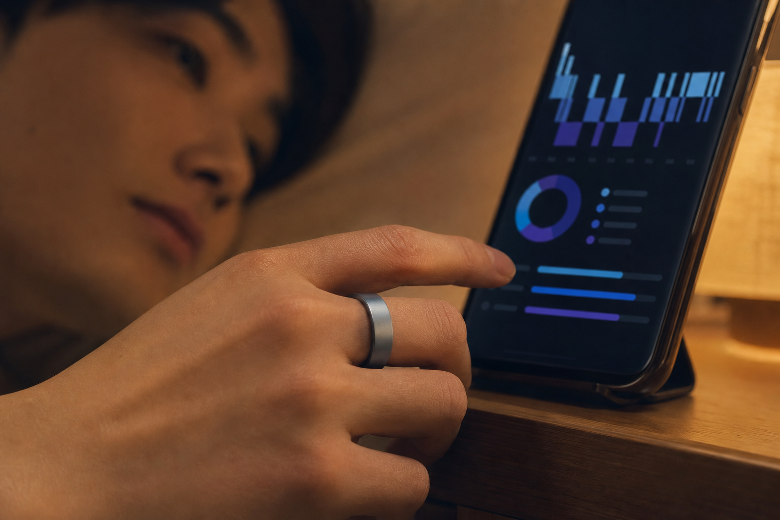 スマートリカバリーリングと睡眠スコアのグラフ