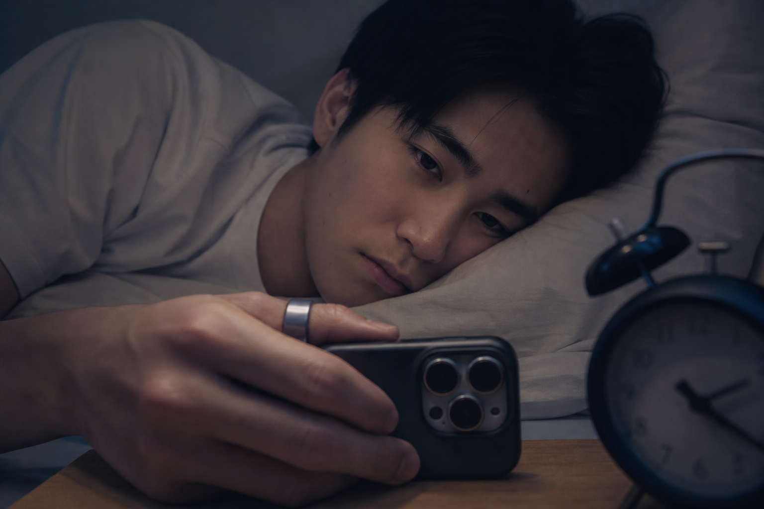 慢性疲労と睡眠不足のイメージ