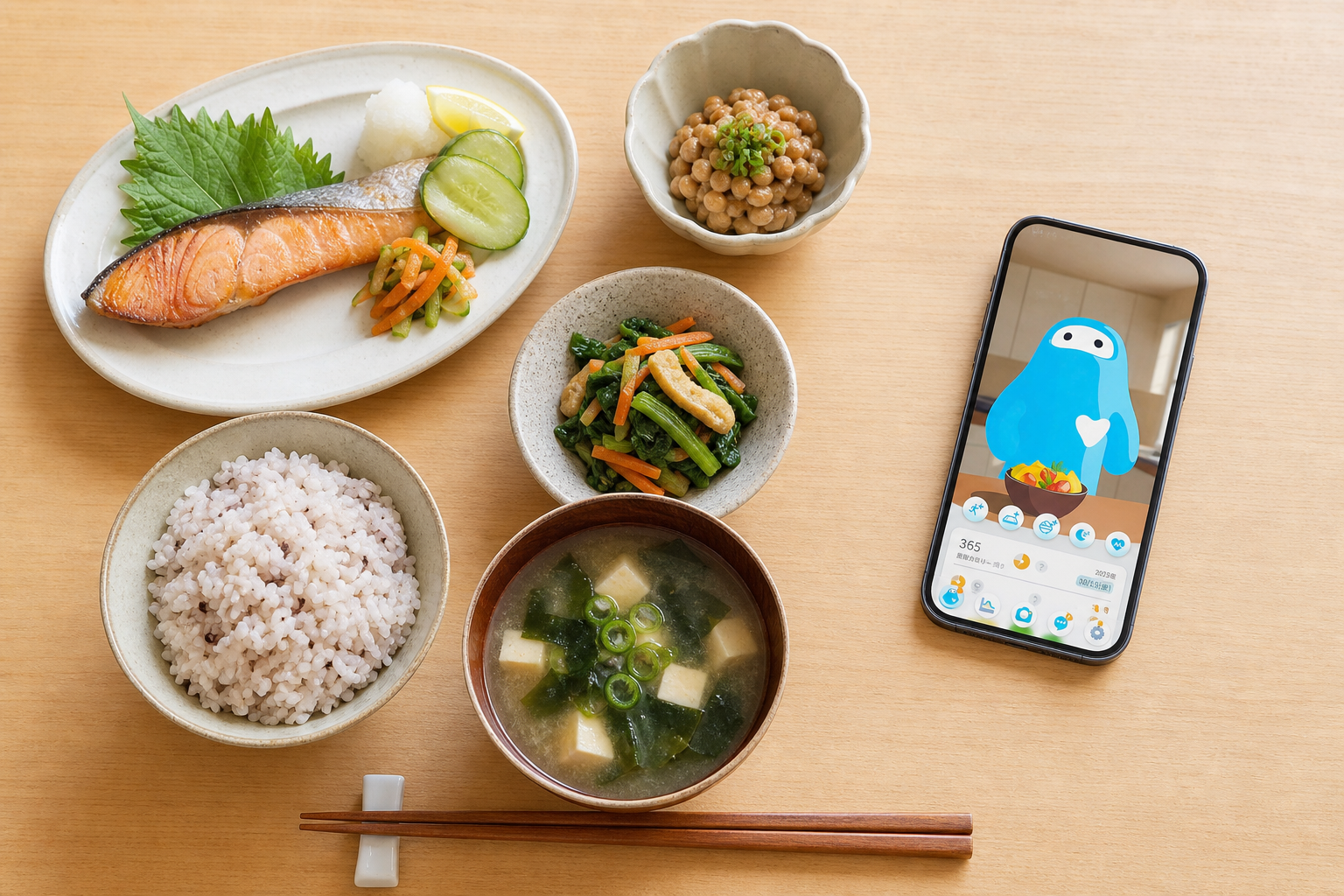 ウェリーアプリで食事管理するイメージ