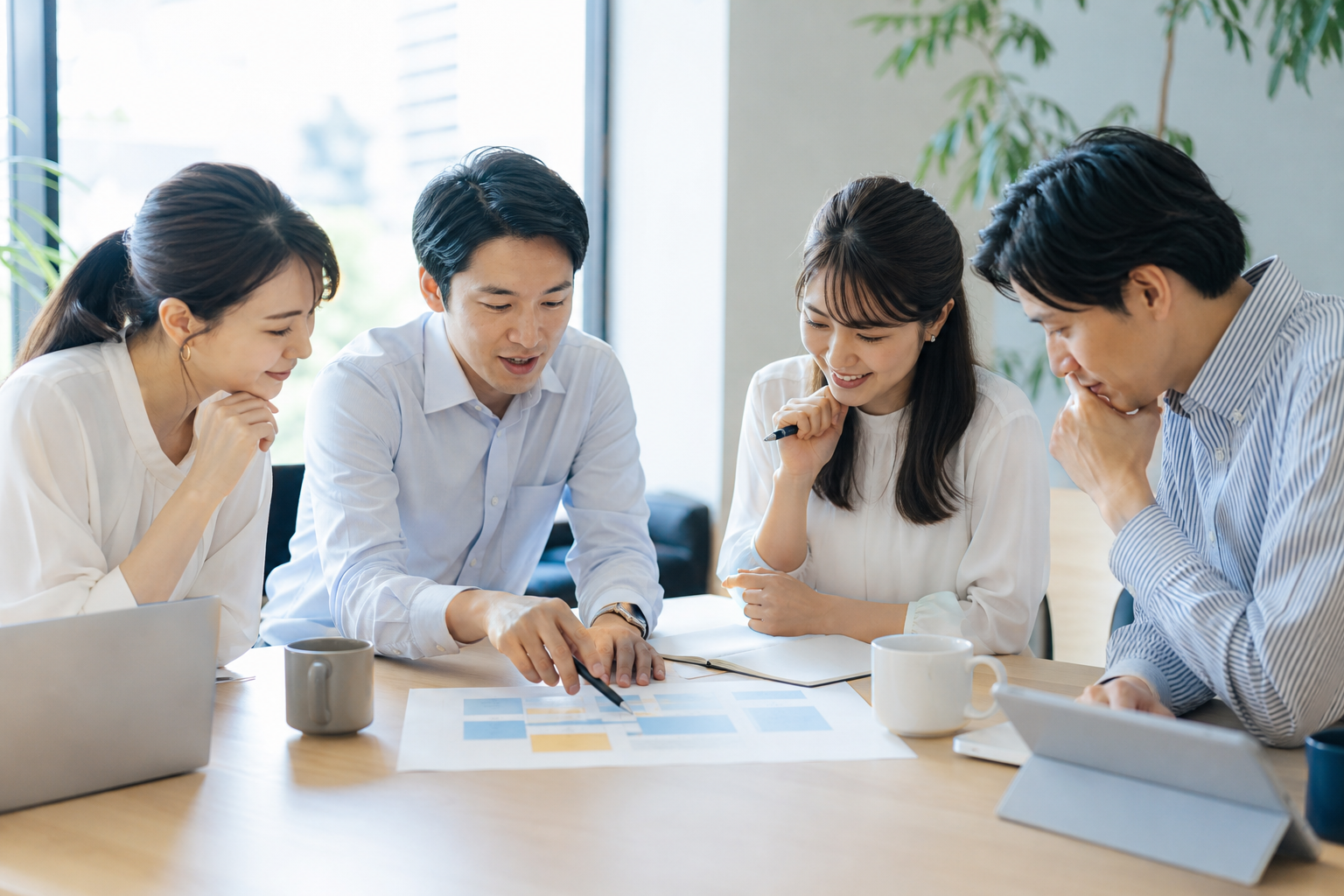 取り組み難易度を検討する人事チーム