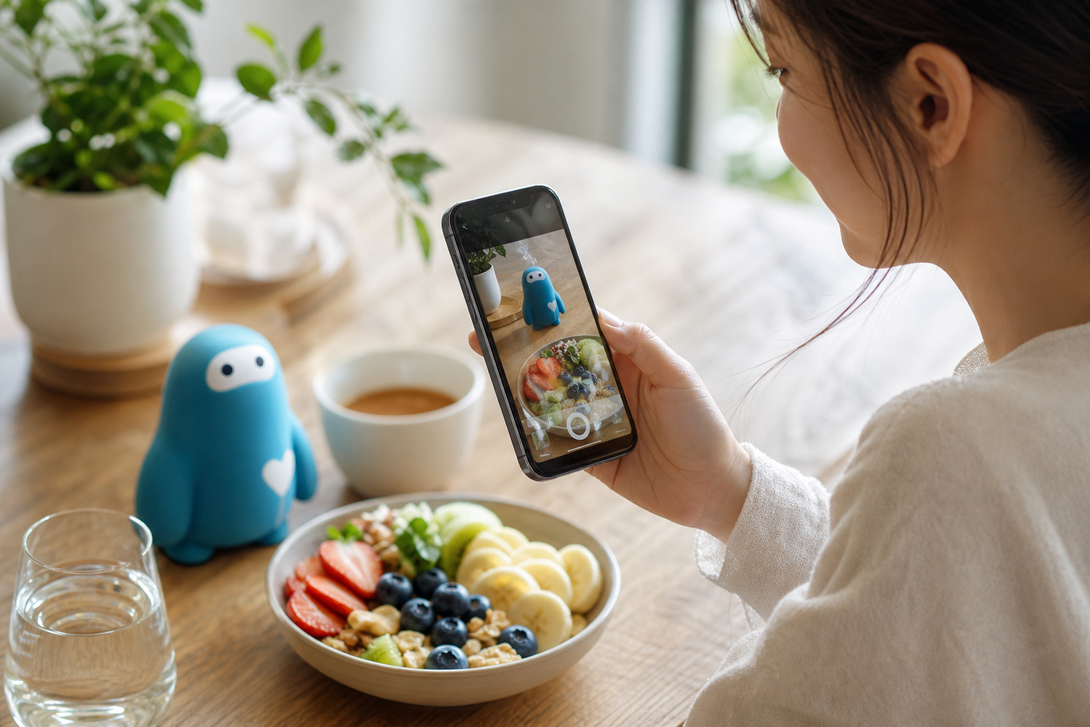 朝食をアプリで記録する健康的な朝のルーティン