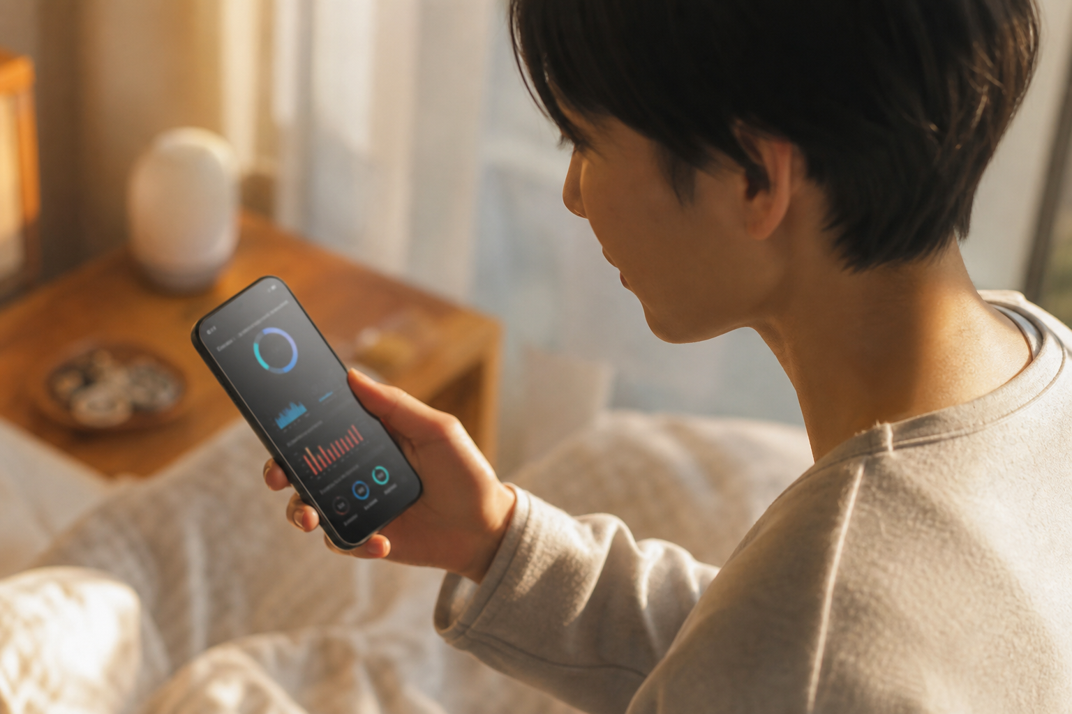 朝の睡眠データ確認ルーティンのイメージ
