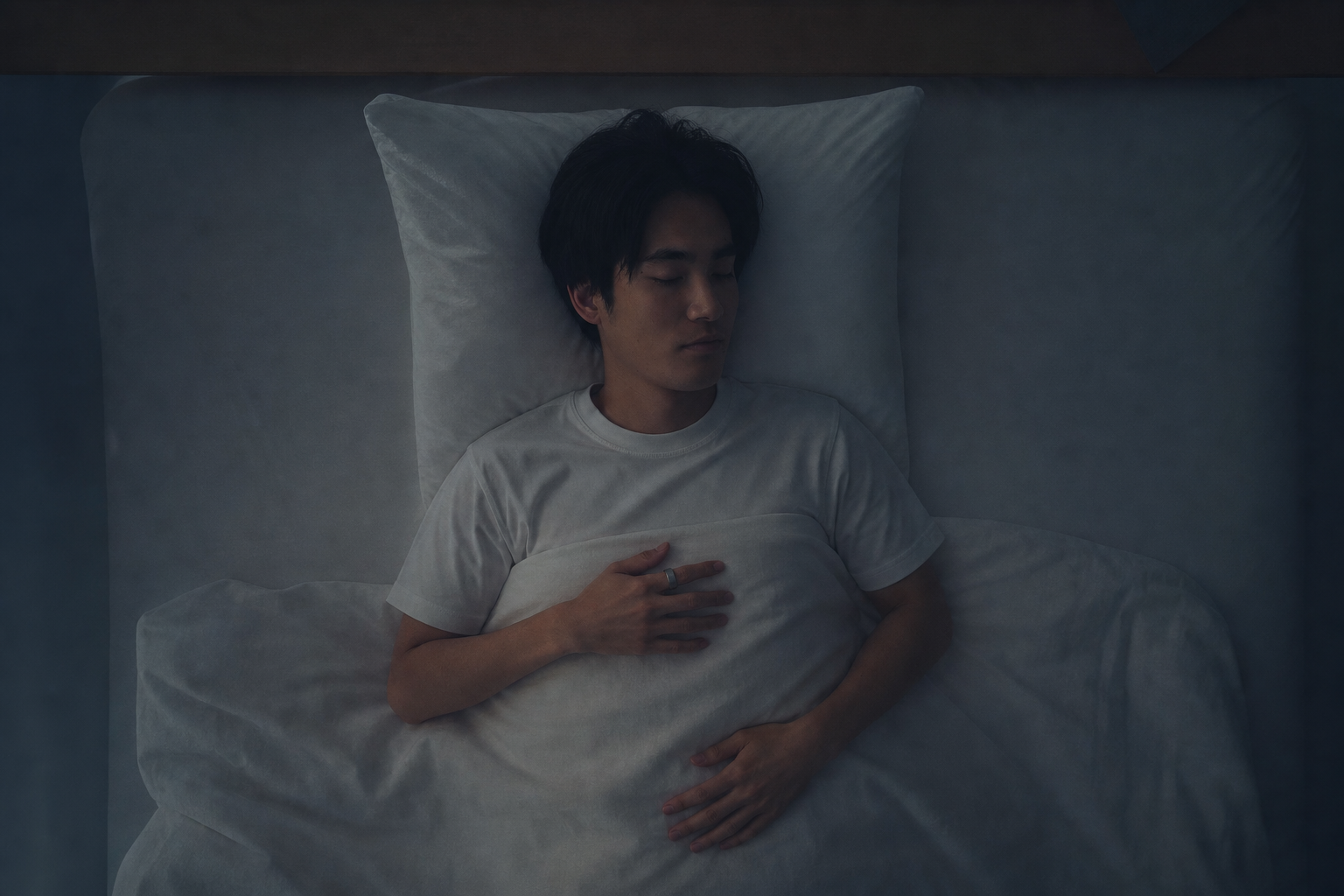 就寝中も邪魔しない睡眠リングのイメージ