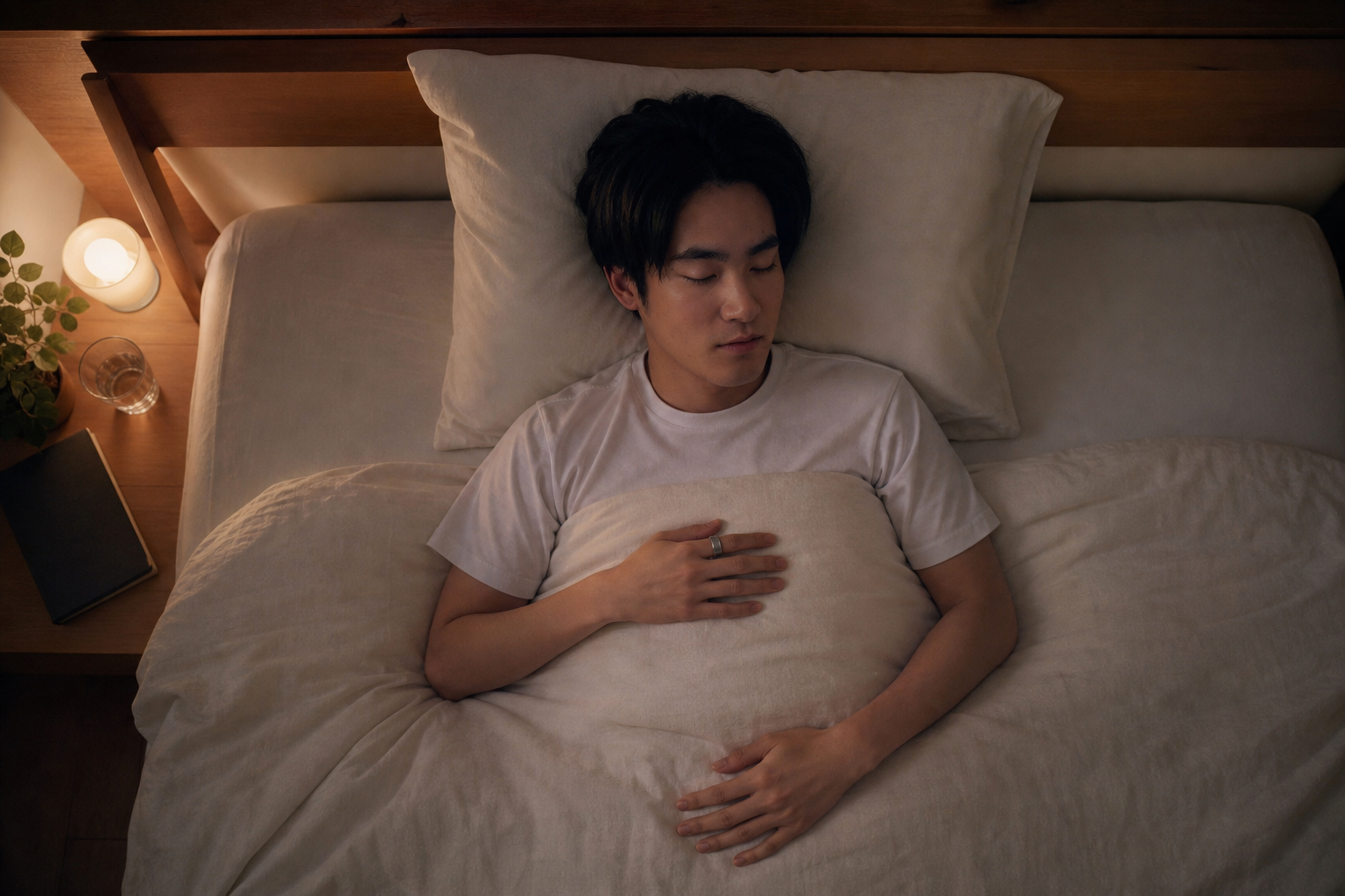 快眠環境が整った寝室の俯瞰