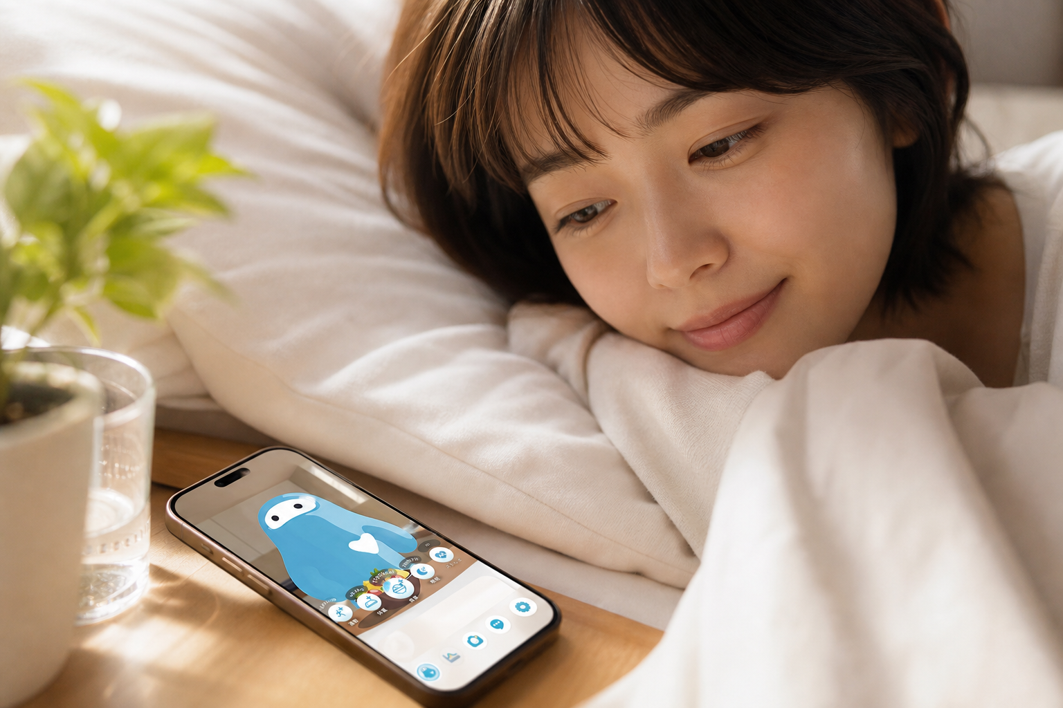 朝に回復スコアを確認するシーンのイメージ