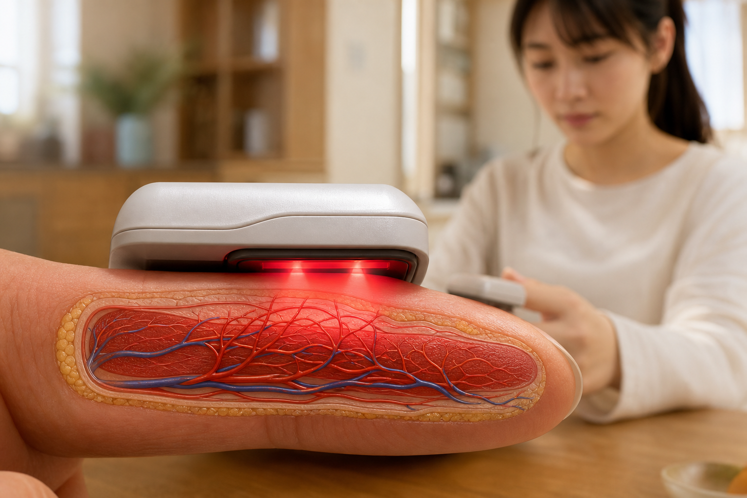 指動脈でのセンサー計測イメージ
