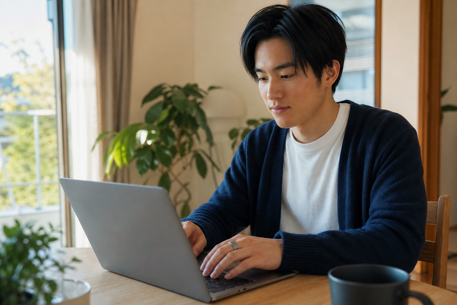 テレワーク中のスマートリングユーザー