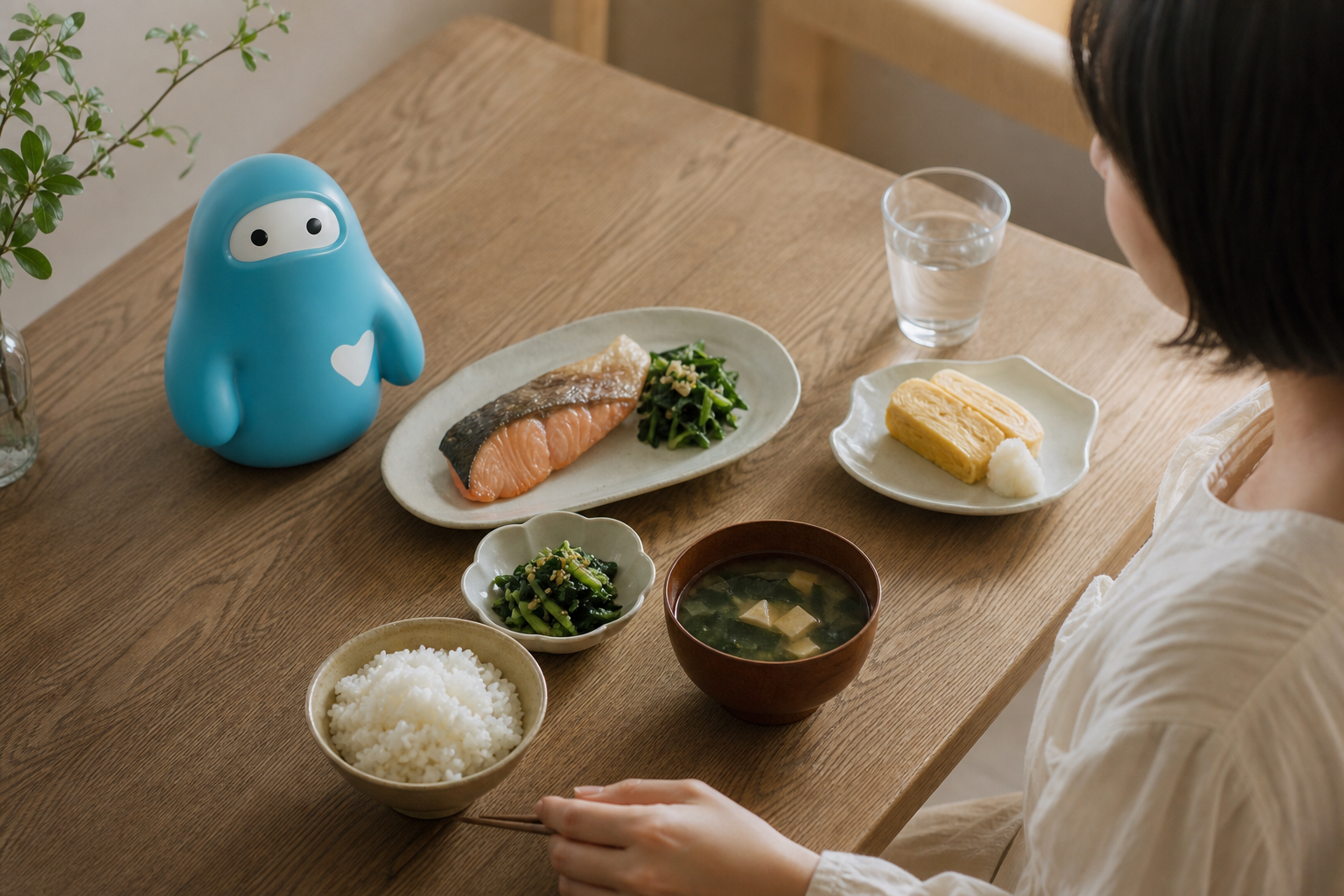 栄養バランスの整った食事の俯瞰写真